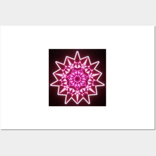 Bright Colorful Southwestern American Style Neon Star Posters and Art